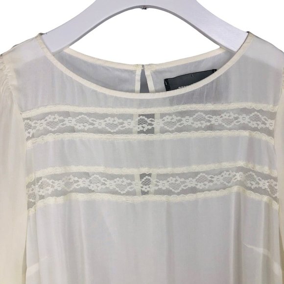 Reformation Women's Medium Long Sleeve Delicate Embroidered Blouse in Cream - Picture 3 of 10